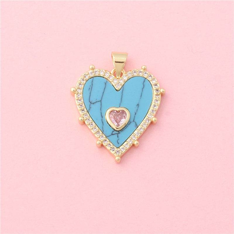 Accesorios para colgantes con dijes de latón en forma de corazón 21x22 mm 10 piezas