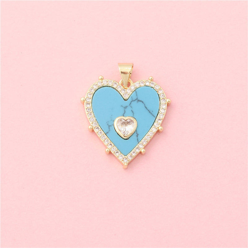 Pendenti in Ottone Accessori Pendenti a Forma di Cuore 21x22mm 10pz