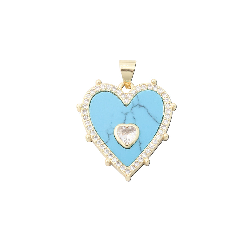 Pendenti in Ottone Accessori Pendenti a Forma di Cuore 21x22mm 10pz