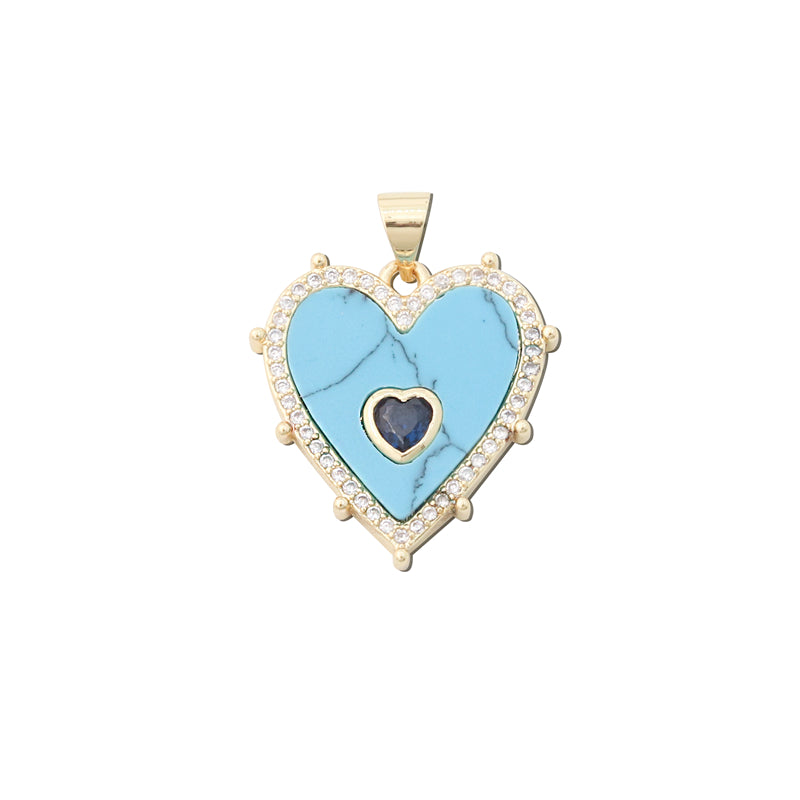 Pendenti in Ottone Accessori Pendenti a Forma di Cuore 21x22mm 10pz