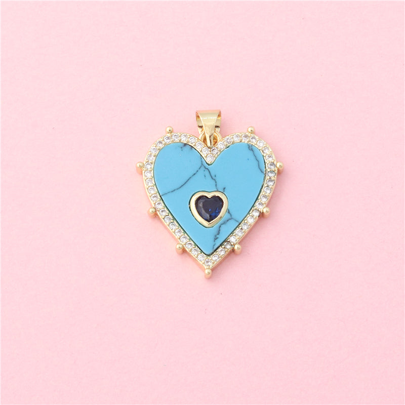 Pendenti in Ottone Accessori Pendenti a Forma di Cuore 21x22mm 10pz