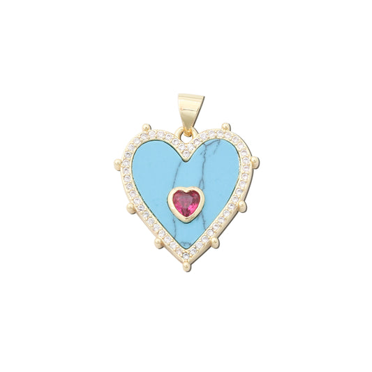 Accesorios para colgantes con dijes de latón en forma de corazón 21x22 mm 10 piezas