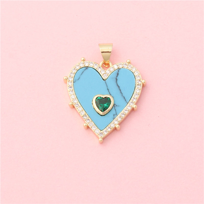 Pendenti in Ottone Accessori Pendenti a Forma di Cuore 21x22mm 10pz