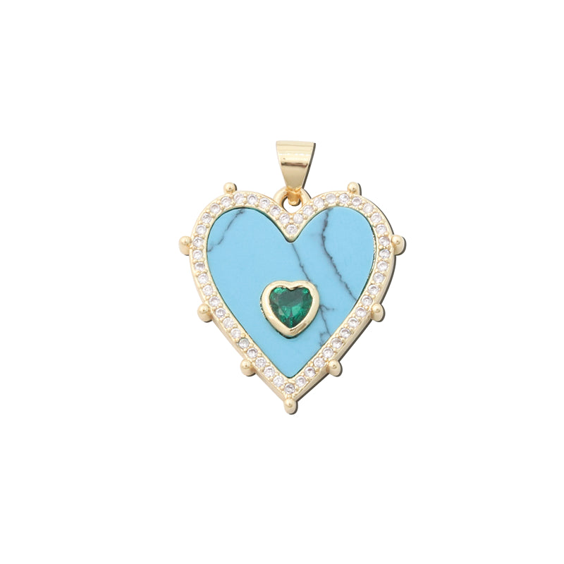 Accesorios para colgantes con dijes de latón en forma de corazón 21x22 mm 10 piezas