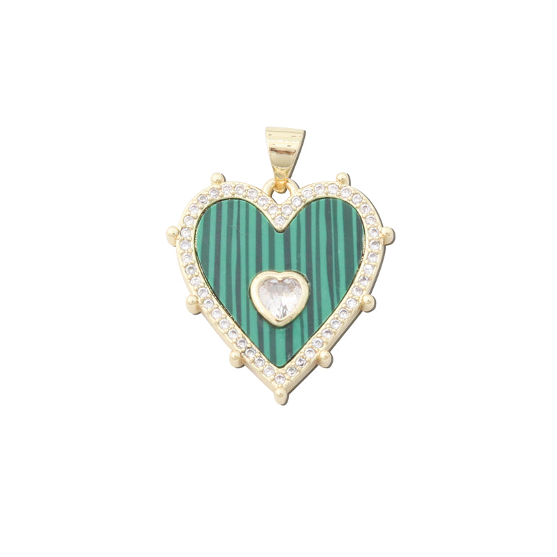 Pendenti in Ottone Accessori Pendenti a Forma di Cuore 21x22mm 10pz