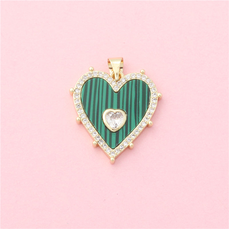 Pendenti in Ottone Accessori Pendenti a Forma di Cuore 21x22mm 10pz