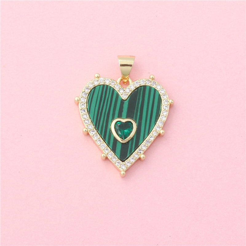 Pendenti in Ottone Accessori Pendenti a Forma di Cuore 21x22mm 10pz