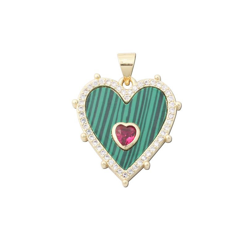 Accesorios para colgantes con dijes de latón en forma de corazón 21x22 mm 10 piezas