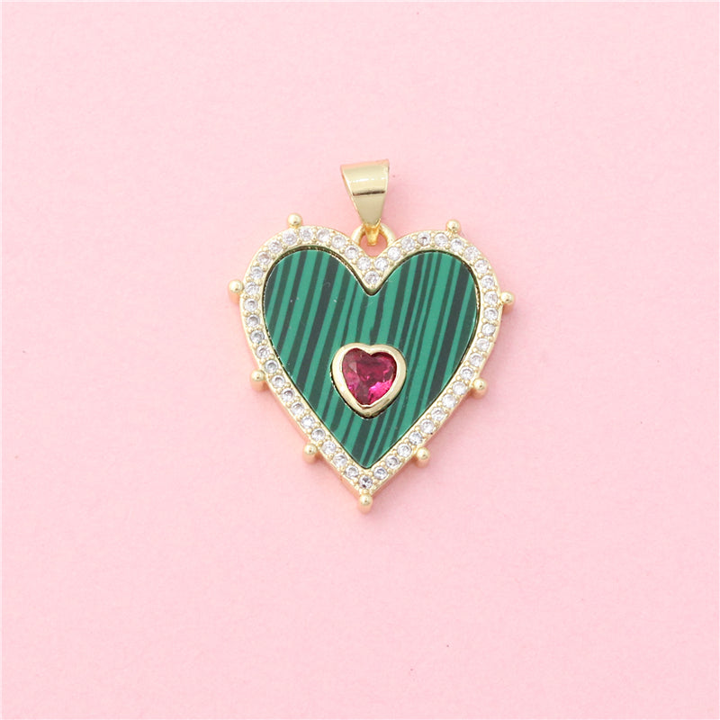 Accesorios para colgantes con dijes de latón en forma de corazón 21x22 mm 10 piezas