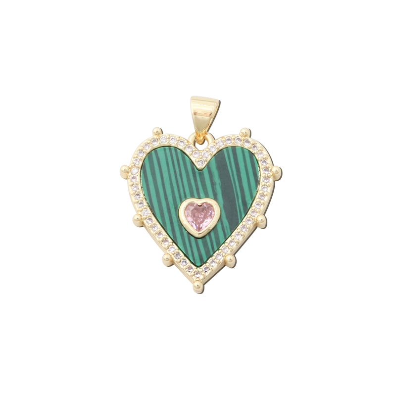 Pendenti in Ottone Accessori Pendenti a Forma di Cuore 21x22mm 10pz