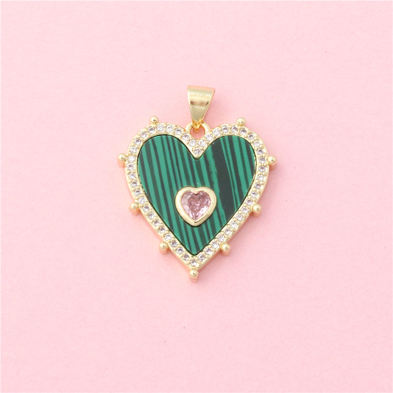 Brass Charms Pendants Accessories Heart Shaped 21x22mm 10pcs