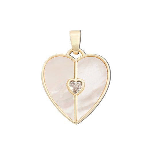 Ciondoli a forma di cuore in ottone, accessori 21x23mm, 10 pezzi