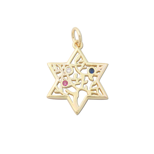 Brass Charms Pendants Accessories Five Pointed Star Shape 21x24mm 10pcs