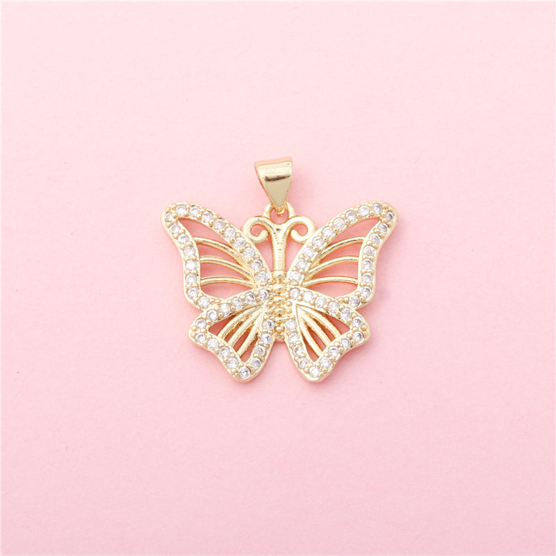 Brass Charms Pendants Accessories Butterfly Shape 21x25mm 10pcs