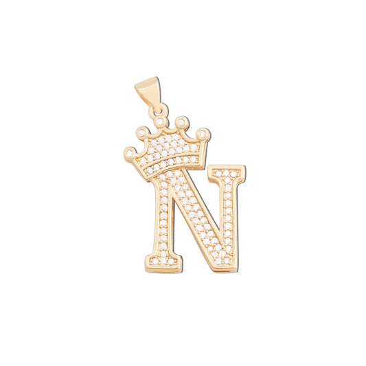 Brass Letter N Charms Pendants Accessories 21x28mm 10pcs