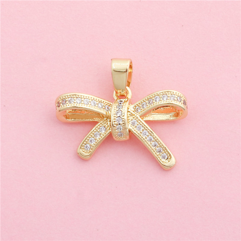 Brass Bow Tie Charms Pendants Accessories 22x14mm 10pcs