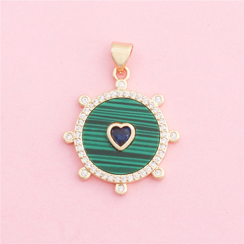 真鍮チャームペンダントアクセサリー 22x25mm 10個