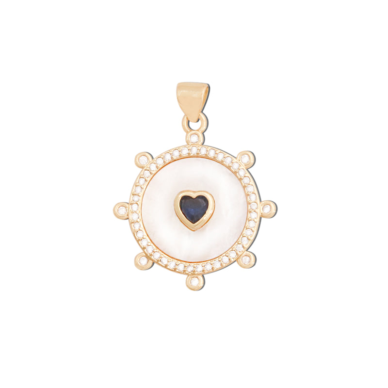 真鍮チャームペンダントアクセサリー 22x25mm 10個