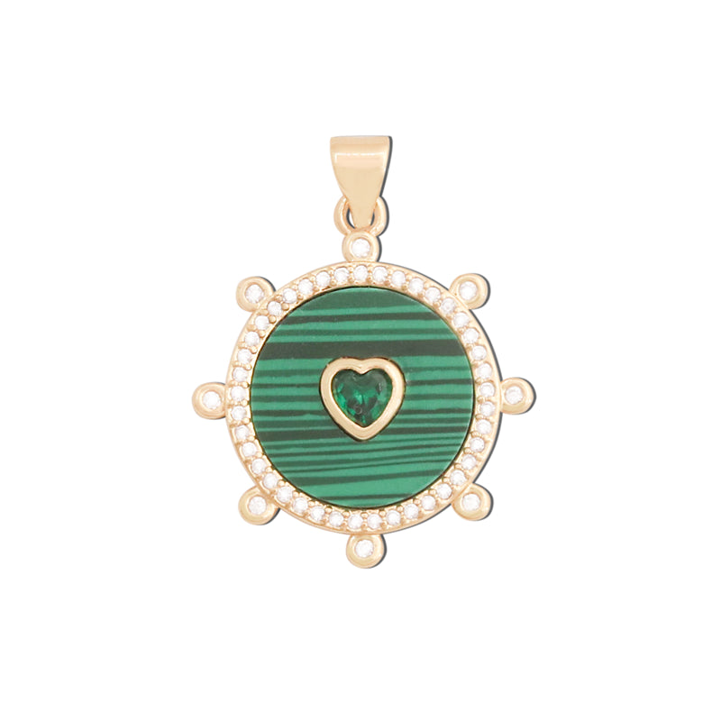 真鍮チャームペンダントアクセサリー 22x25mm 10個