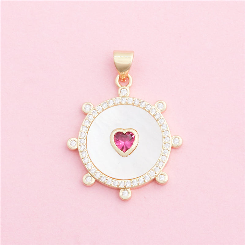 真鍮チャームペンダントアクセサリー 22x25mm 10個