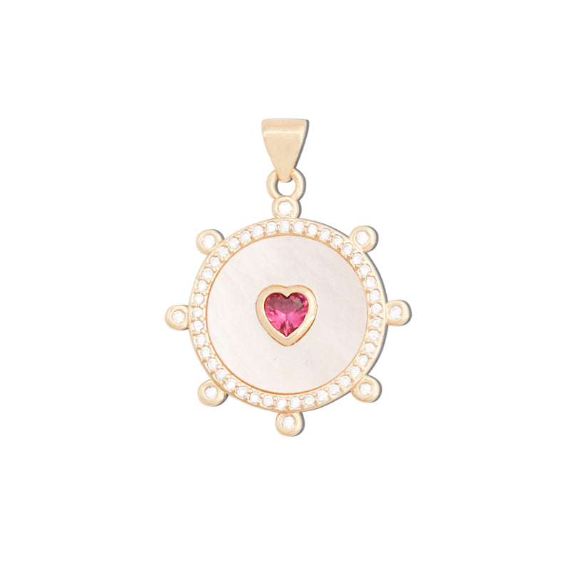 真鍮チャームペンダントアクセサリー 22x25mm 10個