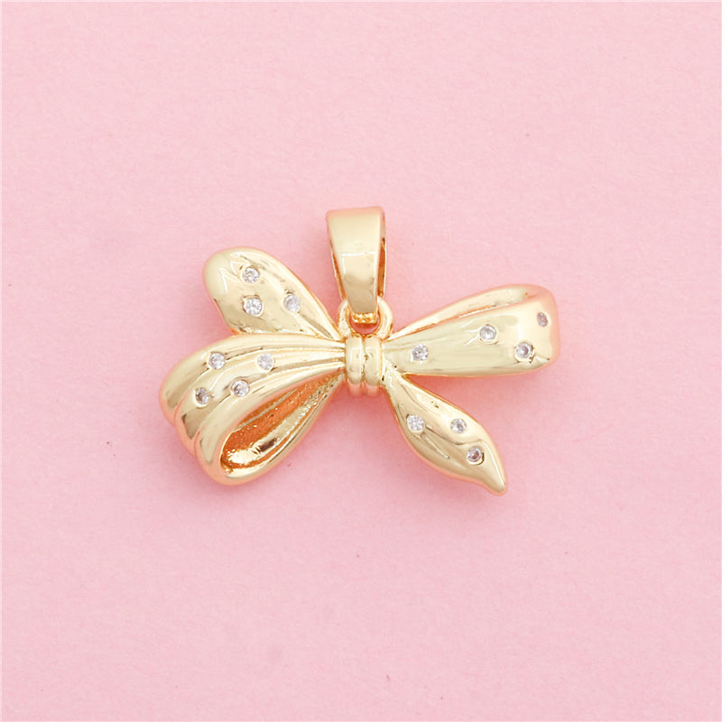 Ciondoli a forma di papillon in ottone, accessori 23x13mm, 10 pezzi