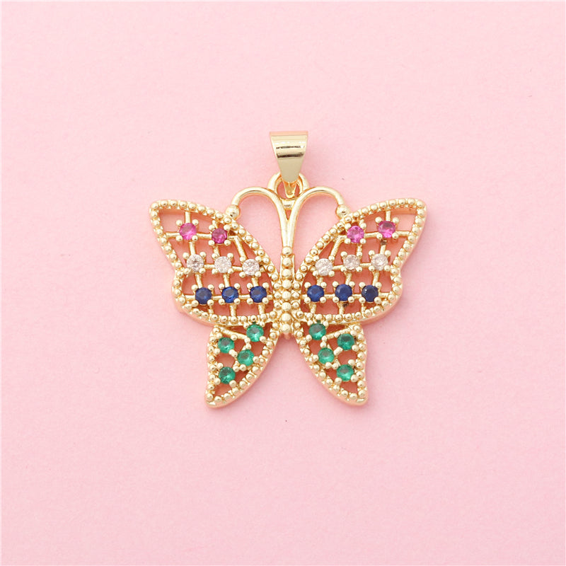 Breloques en Laiton Pendentifs Accessoires Forme Papillon 23x26mm 10pcs