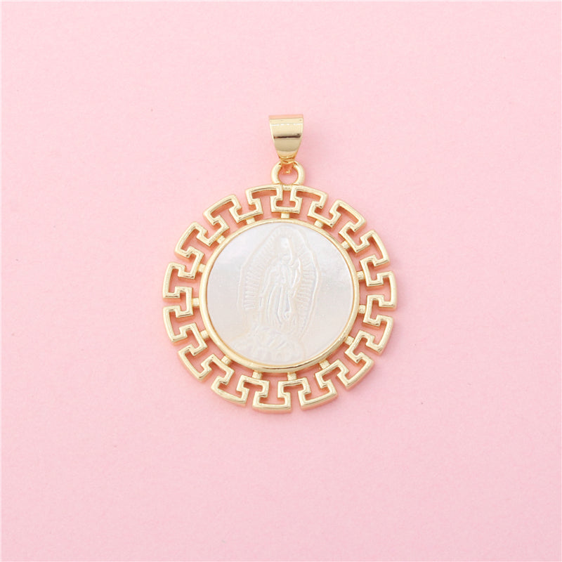 Brass Charms Pendants Accessories Pearl Shell 24x27mm 10pcs