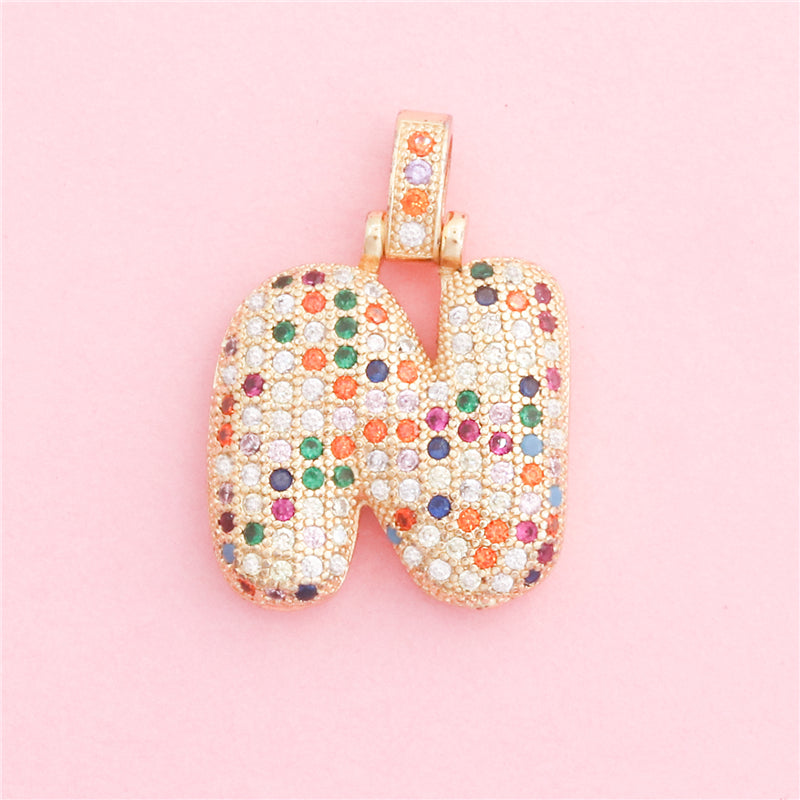 Messing Buchstabe N Charms Anhänger Zubehör 20x28mm 10St