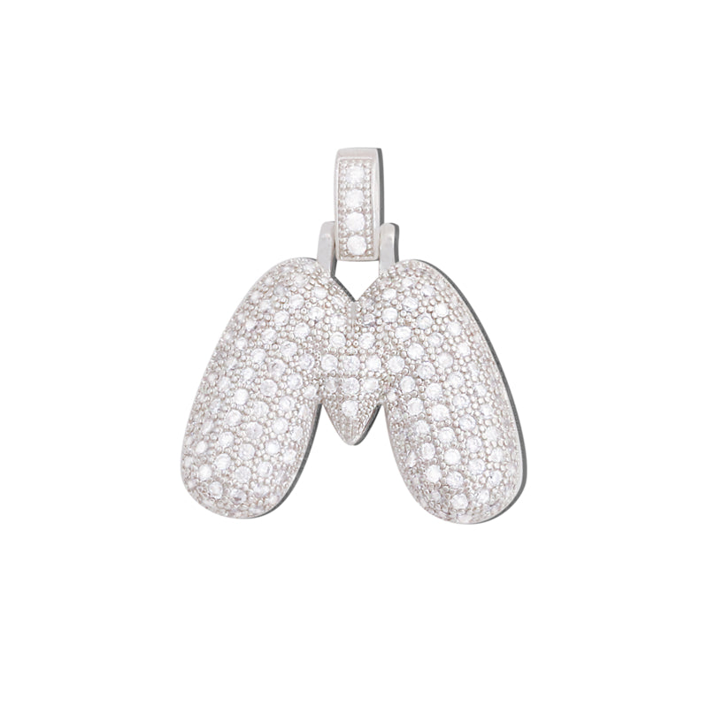 Ciondoli in ottone con lettera M, accessori 25x28mm, 10 pezzi