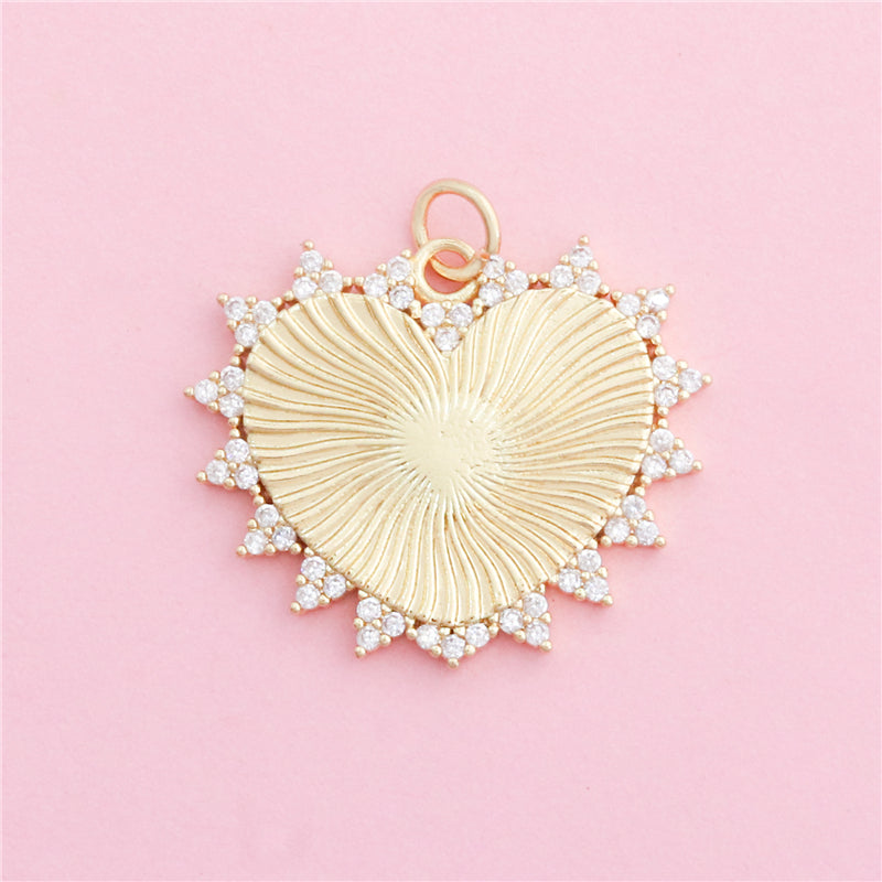 真鍮チャームペンダントアクセサリー 30x25mm 10個