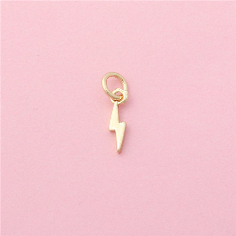 Brass Charms Pendants Accessories Lightning Shape 3x11mm 10pcs