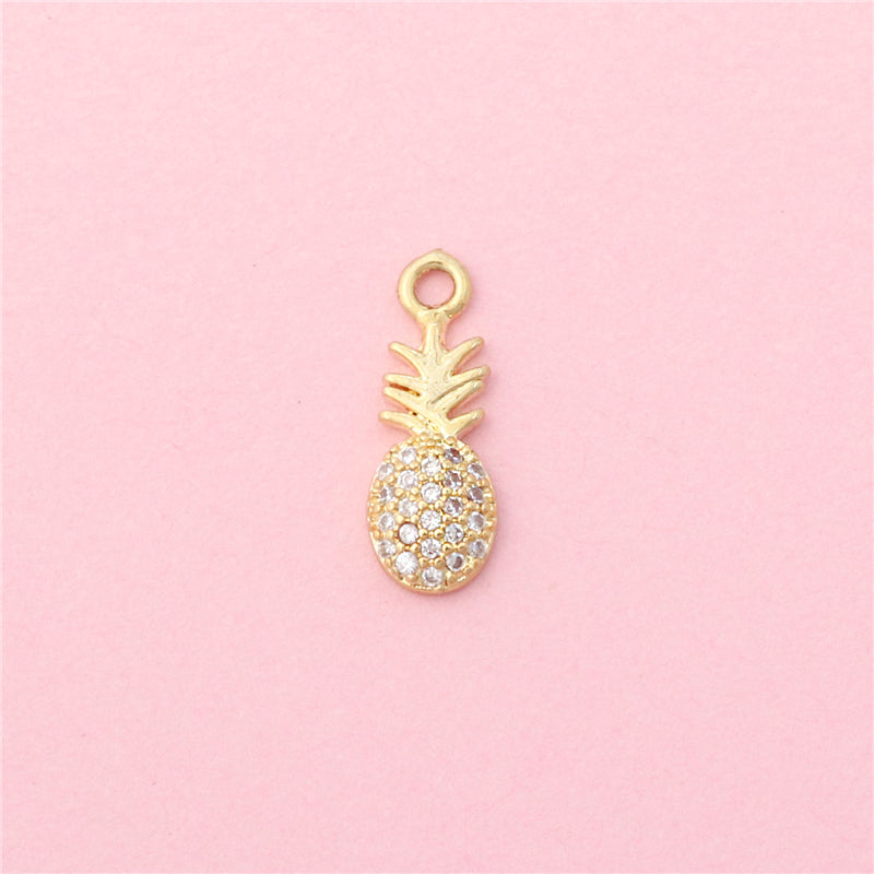 Charms de Latón Accesorios Colgantes Forma de Piña 5x15mm 10uds