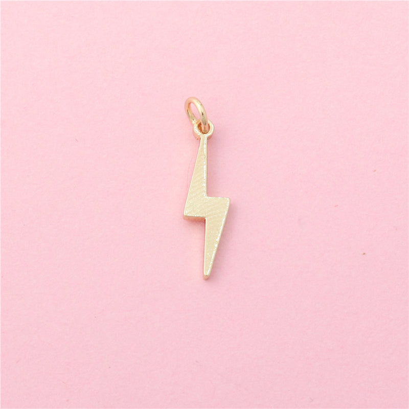 Brass Charms Pendants Accessories Lightning Shape 5x19mm 10pcs