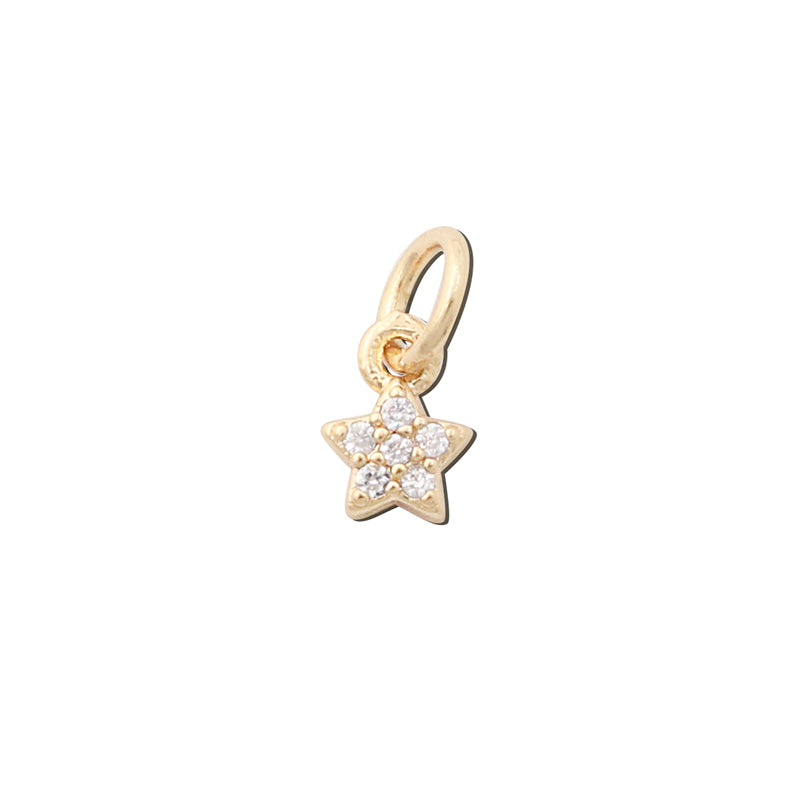 Accesorios colgantes de dijes de latón con forma de estrella de cinco puntas 5x7 mm 10 piezas