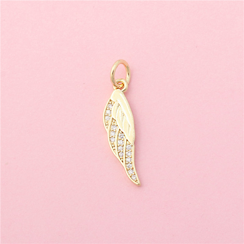 Brass Charms Pendants Accessories Wing Shape 6x23mm 10pcs