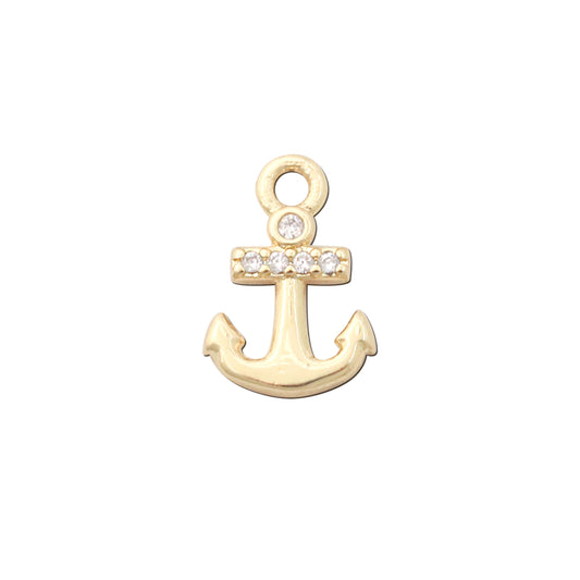 Brass Charms Pendants Accessories Anchor Shape 7x11mm 10pcs