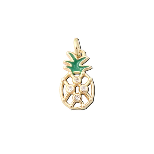 Pendenti Charms in Ottone Accessori Forma Ananas 7x21mm 10pz