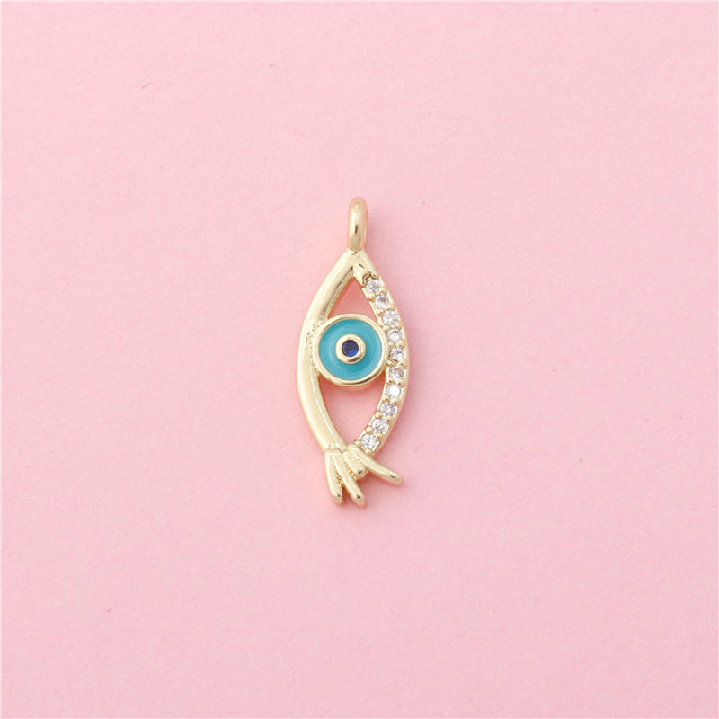 Brass Charms Pendants Accessories Eye Shape 7x20mm 10pcs