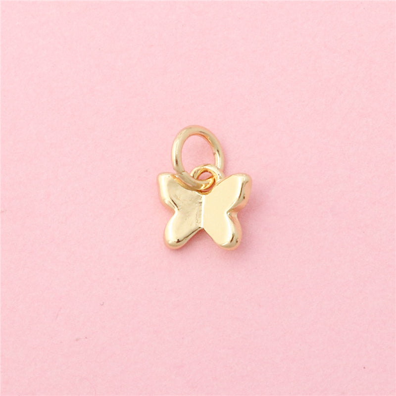 Brass Charms Pendants Accessories Butterfly Shape 7x7mm 10pcs