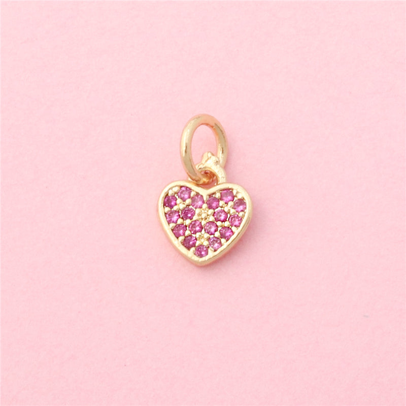 Accesorios para colgantes con dijes de latón en forma de corazón 7x8 mm 10 piezas