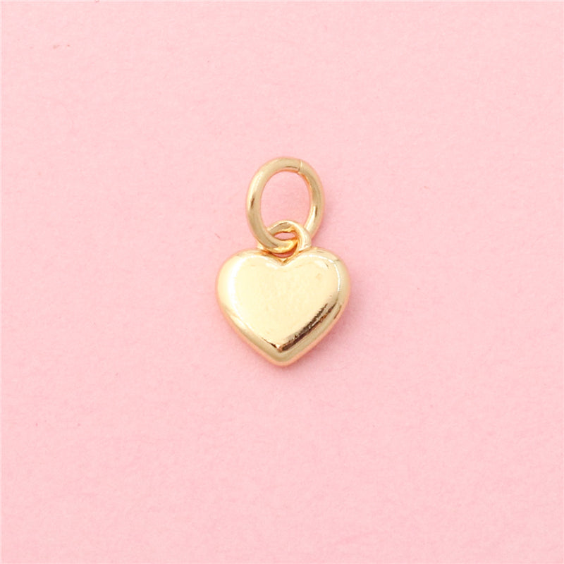 Accesorios para colgantes con dijes de latón en forma de corazón 7x8 mm 10 piezas