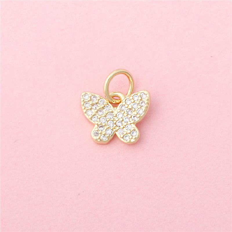 Brass Charms Pendants Accessories Butterfly Shape 8x10mm 10pcs