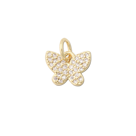 Brass Charms Pendants Accessories Butterfly Shape 8x10mm 10pcs