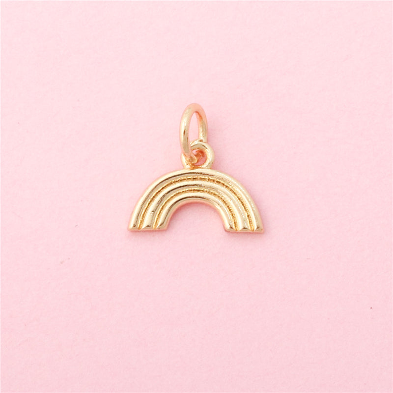 Brass Charms Pendants Accessories Rainbow Shape 8x11mm 10pcs