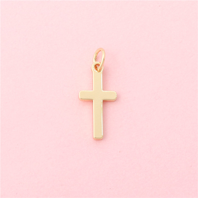 Brass Charms Pendants Accessories Cross Shape 8x17mm 10pcs