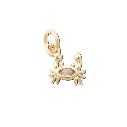 Brass Charms Pendants Accessories Crab Shape 8x8mm 10pcs