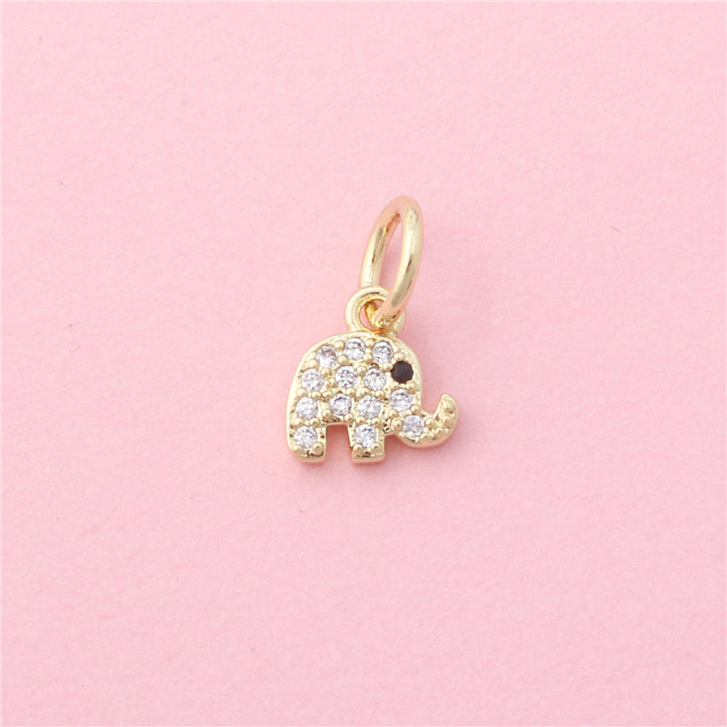 Breloques en Laiton Pendentifs Accessoires Forme Éléphant 8x8mm 10pcs