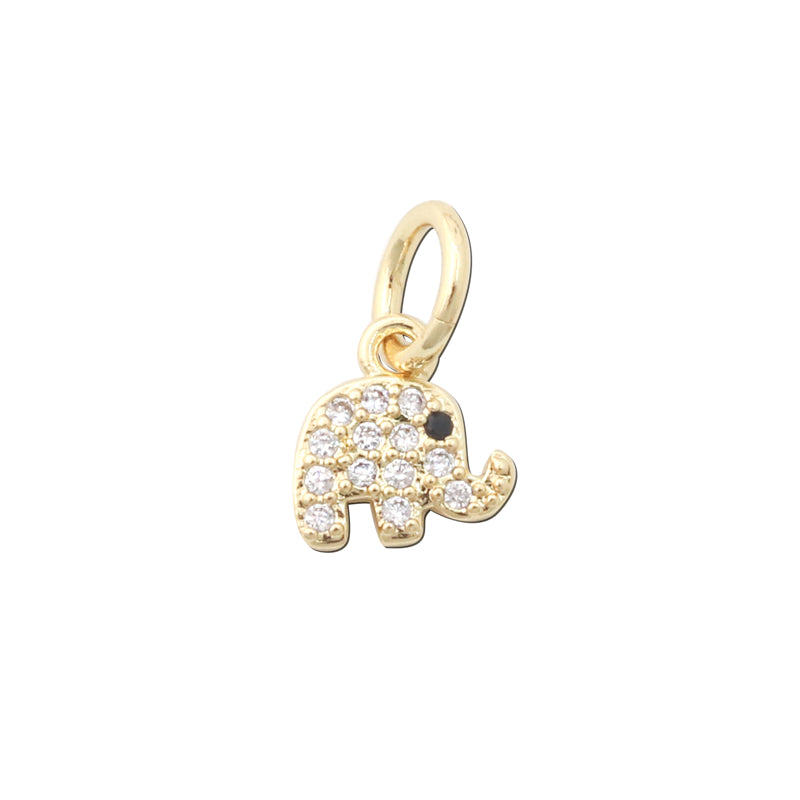 Pendenti Charms in Ottone Accessori Forma Elefante 8x8mm 10pz