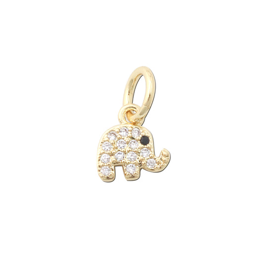 Pendenti Charms in Ottone Accessori Forma Elefante 8x8mm 10pz